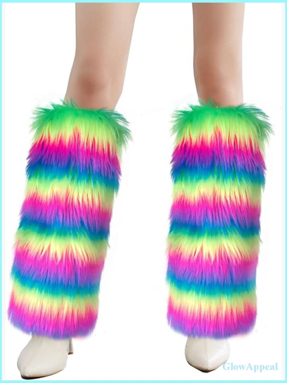 Womens Faux Fur Leg Warmers Knee High Boot Covers Cozy Warm